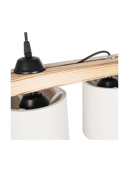 GloboStar Pendant Light White Rail for 5 Bulbs E27 100x15x73cm