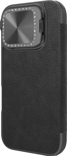 Nillkin Qin Prop Plain Buchen Sie Leder Schwarz (iPhone 17 Pro / iPhone 16 Pro)
