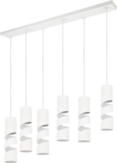 Trio Lighting Pendant Light White for 6 Bulbs GU10 100x9x150cm