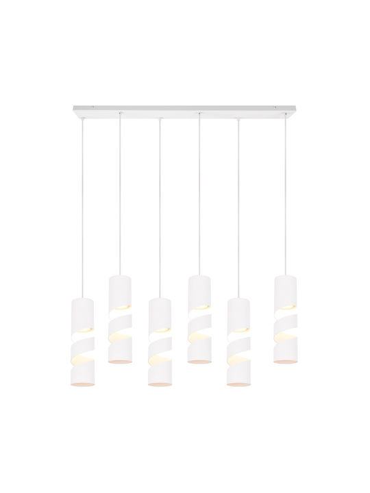 Trio Lighting Lustră Alb pentru 6 Becuri GU10 100x9x150cm.