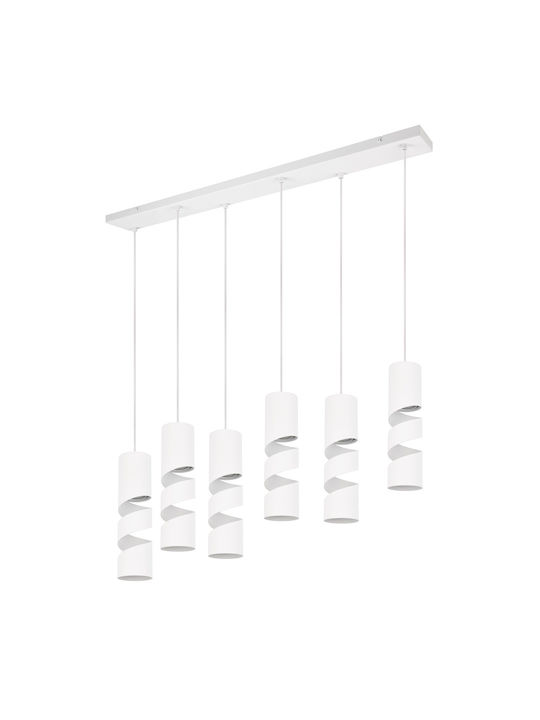 Trio Lighting Lustră Alb pentru 6 Becuri GU10 100x9x150cm.