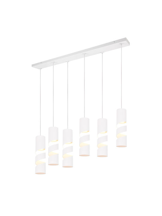 Trio Lighting Lustră Alb pentru 6 Becuri GU10 100x9x150cm.
