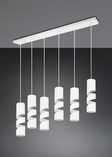 Trio Lighting Pendant Light White for 6 Bulbs GU10 100x9x150cm