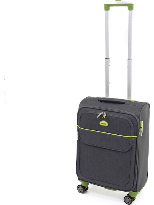 Lamonza Superlight Βαλίτσα Ταξιδίου Καμπίνας Υφασμάτινη Gray / Green με 4 Ρόδες Ύψους 55εκ.