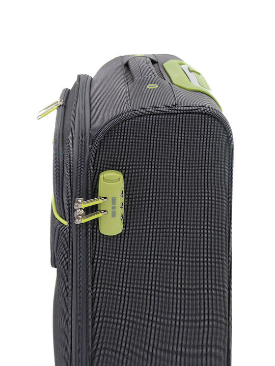 Lamonza Superlight Βαλίτσα Ταξιδίου Καμπίνας Υφασμάτινη Gray / Green με 4 Ρόδες Ύψους 55εκ.