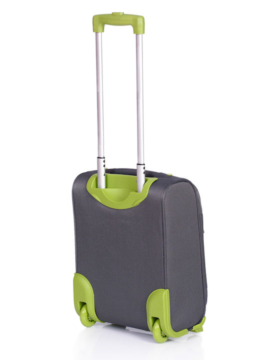 Lamonza Superlight Kabinenreisekoffer Weichschalen Gray / Green mit 2 Räder Höhe 40cm