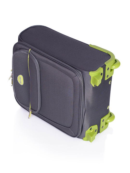 Lamonza Superlight Kabinenreisekoffer Weichschalen Gray / Green mit 2 Räder Höhe 40cm