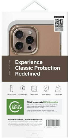 Uniq Umschlag Rückseite Synthetisches Leder Braun (iPhone 17 Pro Max / iPhone 17 Pro / iPhone 16 Pro Max)