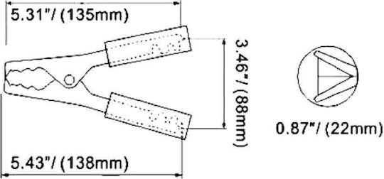 Crocodile Clips AT-0031 Crocodile Clip Coated 300A 138mm (Black) 8pcs