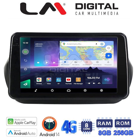 LM Digital Car Audio System for Peugeot Bipper Fiat Fiorino Citroen Nemo 2008> (Bluetooth/USB/WiFi/GPS/Apple-Carplay/Android-Auto)