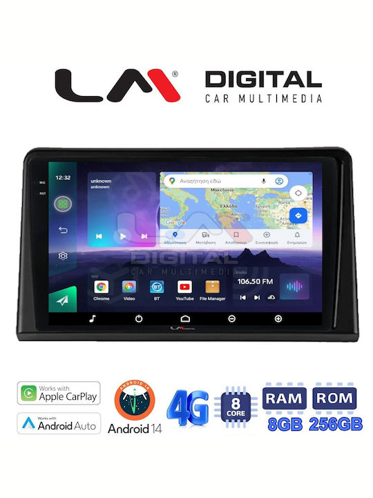 LM Digital Auto-Audiosystem für Renault Express 2023 > (Bluetooth/USB/WiFi/GPS/Apple-Carplay/Android-Auto) mit Touchscreen 9.5"