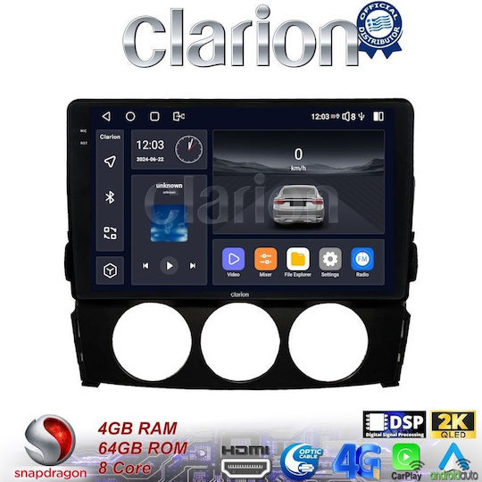 Clarion Car Audio System for Mazda MX-5 2005 > 2015 (Bluetooth/USB/WiFi/GPS/Apple-Carplay/Android-Auto) with Touch Screen 9"