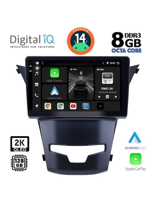 Digital IQ Car Audio System for Daewoo Korando Ssangyong Korando 2014 (Bluetooth/USB/AUX/WiFi/GPS/Apple-Carplay/Android-Auto) with Touch Screen 9"