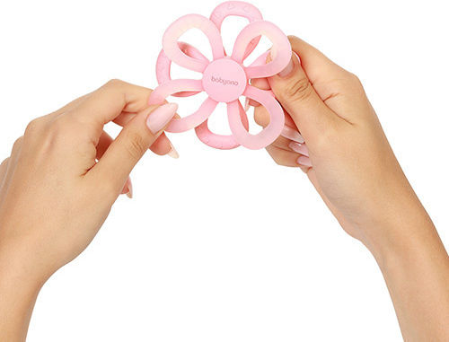 Babyono Flower Teething Ring from Silicone for 0 Months+