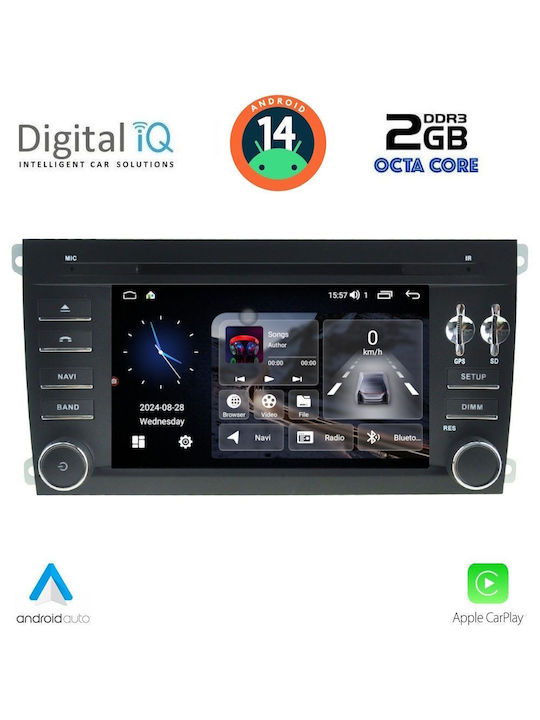 Digital IQ Car Audio System for Porsche Cayenne 2002-2011 (Bluetooth/USB/WiFi/GPS/Apple-Carplay/Android-Auto) with Touch Screen 7"