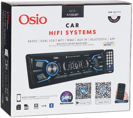 Osio Ραδιόφωνο Αυτοκινήτου 1 DIN (Bluetooth/USB)