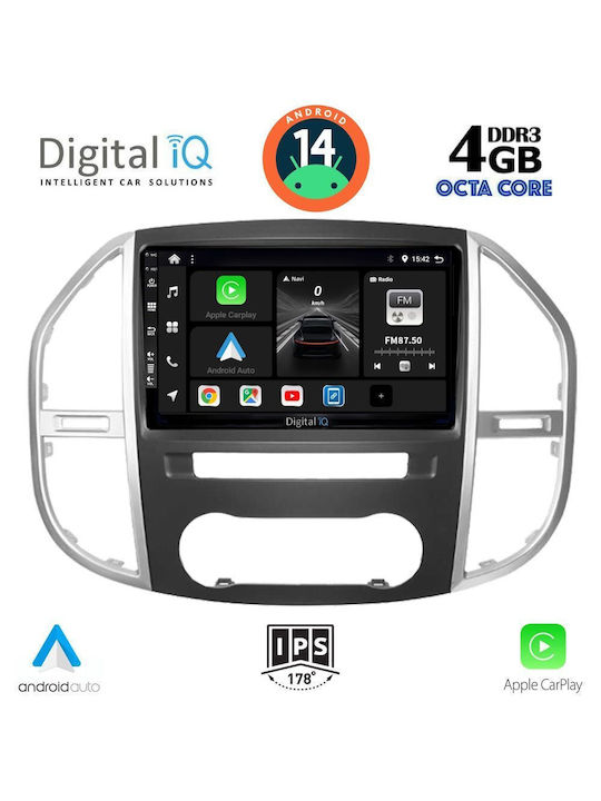 Digital IQ Car Audio System for Mercedes-Benz Vito / Viano 2015 (Bluetooth/USB/WiFi/GPS/Apple-Carplay/Android-Auto) with Touch Screen 10"