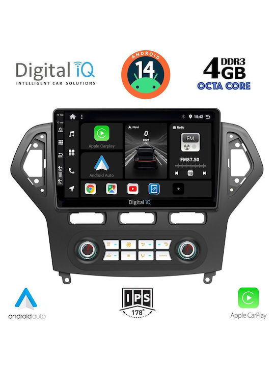 Digital IQ Car-Audiosystem für Ford Mondeo 2007-2011 mit Klima (Bluetooth/USB/WiFi/GPS/Apple-Carplay/Android-Auto) mit Touchscreen 10"