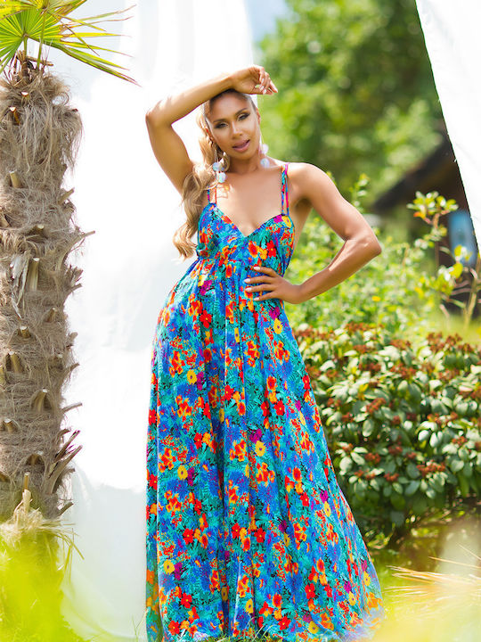 Sommer Maxi Damenkleid Hellblau