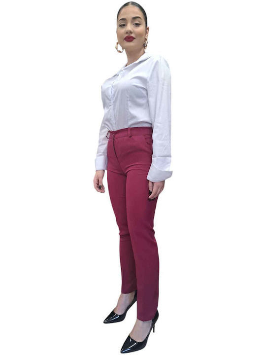 Damen Stoff Hose Burgundisch