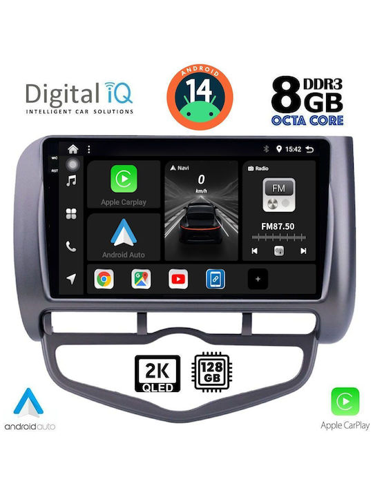 Digital IQ Ηχοσύστημα Αυτοκινήτου για Honda Jazz 2002-2008 με Clima (Bluetooth/USB/AUX/WiFi/GPS/Apple-Carplay/Android-Auto) με Οθόνη Αφής 9"