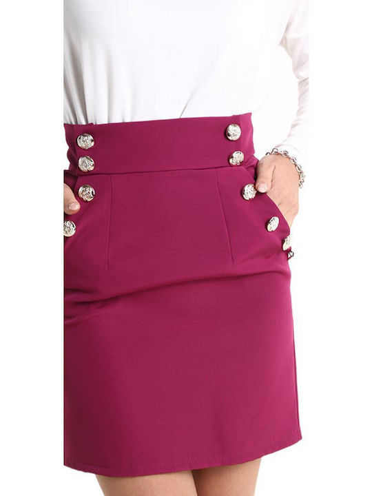 Hoch tailliert Mini Rock Lila