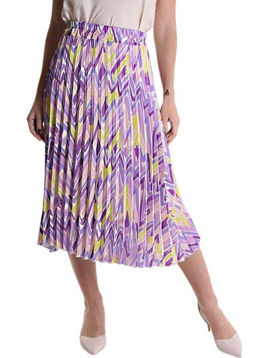 Plissiert Midi Rock Lila