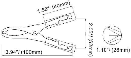 Crocodili Clește crocodil 50A 100mm 011130106 1buc