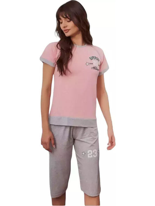 Remix Sommer Damen Pyjama-Set Rosa