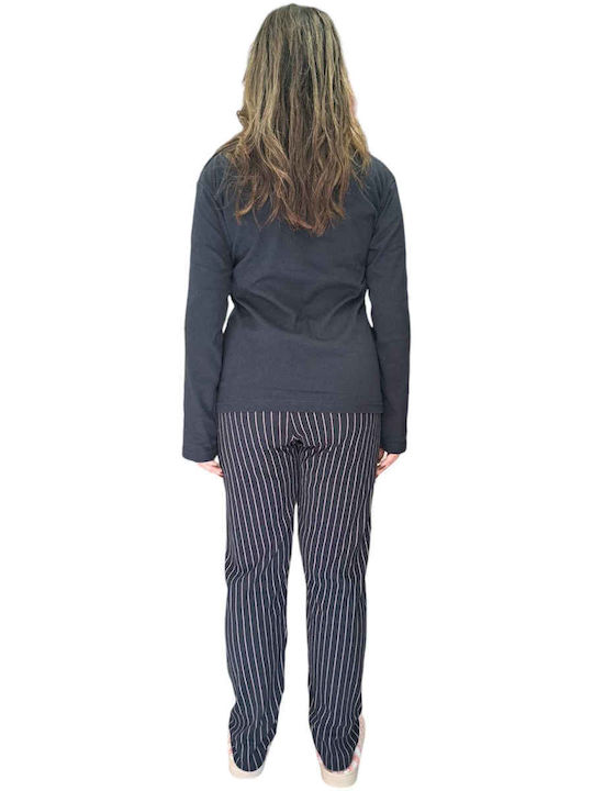 Remix Winter Damen Pyjama-Set Dark Blue