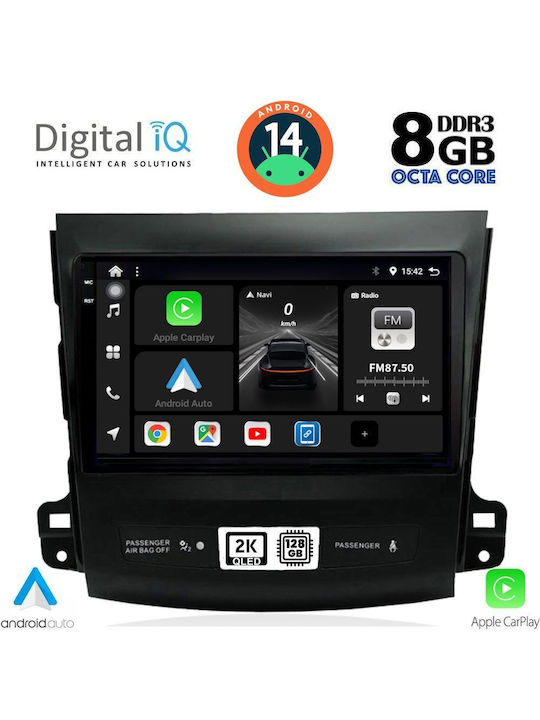 Digital IQ Car Audio System for Peugeot 4007 Mitsubishi Outlander Citroen C-Crosser 2006-2012 (Bluetooth/USB/AUX/WiFi/GPS/Apple-Carplay/Android-Auto) with Touch Screen 9"