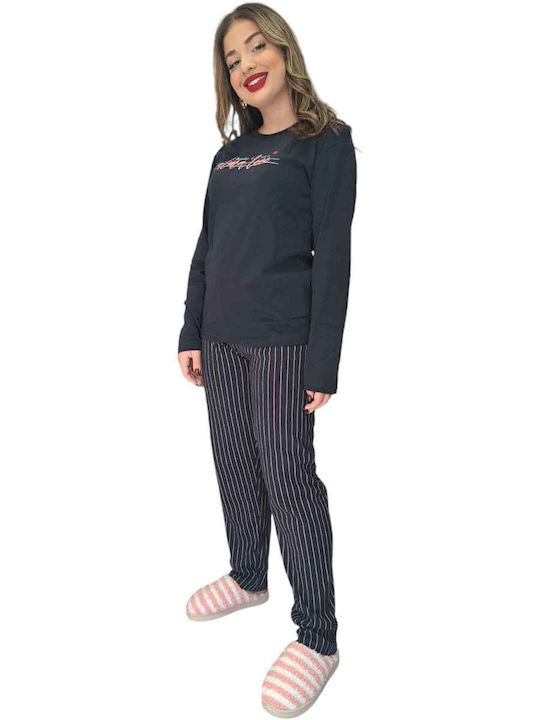 Remix Winter Damen Pyjama-Set Dark Blue