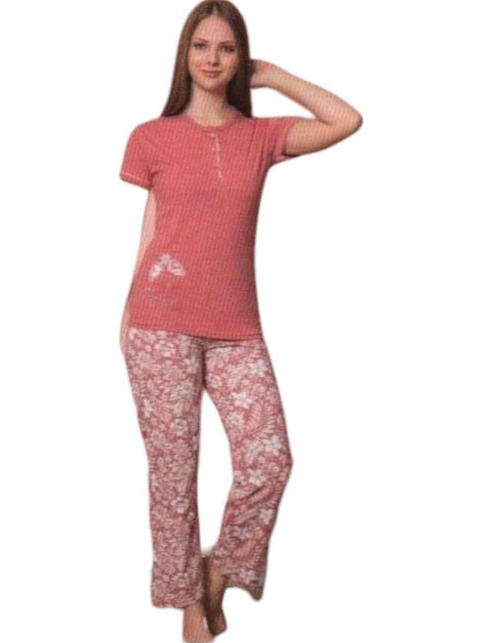 Remix Sommer Damen Pyjama-Set Rosa