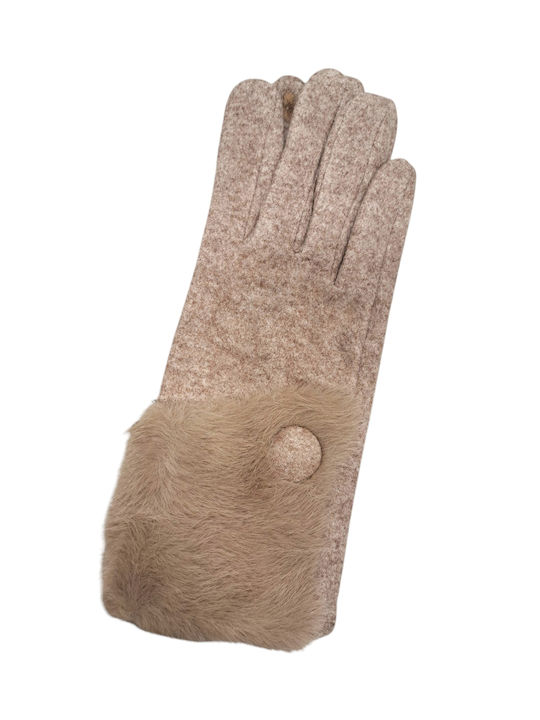 Beige Gestrickt Handschuhe Berührung