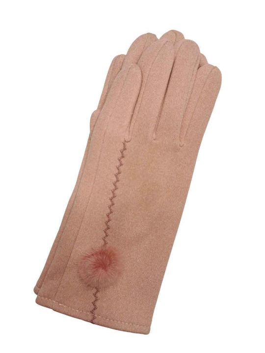 Remix Women's Gloves with Fur Pink