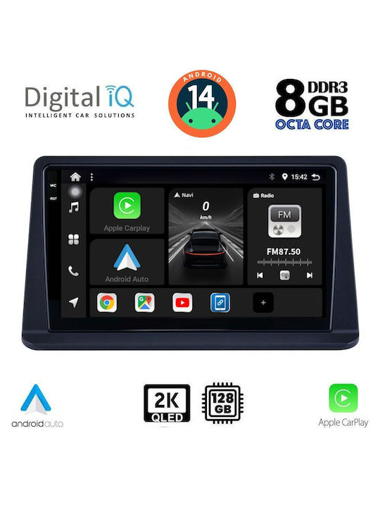 Digital IQ Car Audio System for Mitsubishi Colt 2013-2023 (Bluetooth/USB/WiFi/GPS/Apple-Carplay/Android-Auto) with Touch Screen 9"