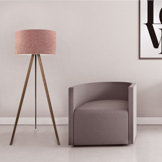 Megapap Rosling Lampa de podea Î140xL38cm. cu Soclu pentru Bec E27 Roz