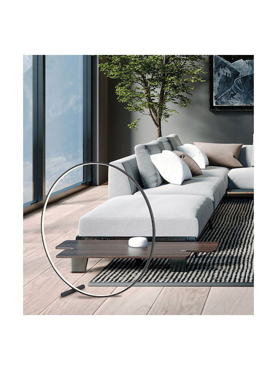 Viokef Circle LED Φωτιστικό Δαπέδου Υ89.5xΜ89.5εκ. με Θερμό Λευκό Φως 1575lm Μαύρο