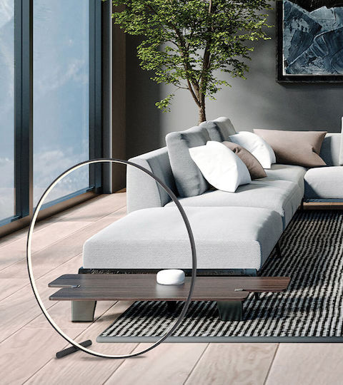 Viokef Circle LED Floor Lamp H89.5xW89.5cm. with Warm White Light 1575lm Black