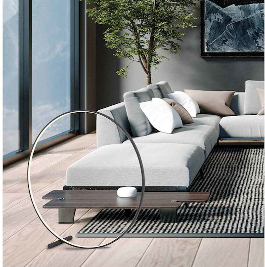 Viokef Circle LED Floor Lamp H89.5xW89.5cm. with Warm White Light 1575lm Black