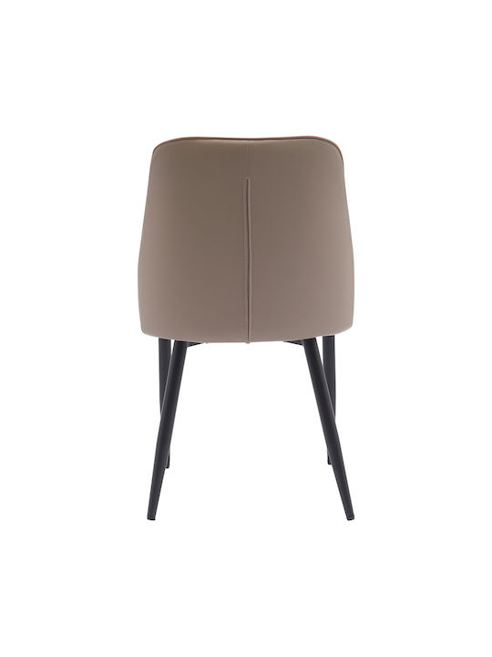 Onyer Dining Room Artificial Leather Chair Brown-grey 48x60x83cm