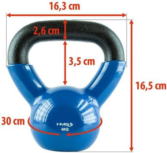 HMS KNV04 Kettlebell Vinyl 4kg Blau