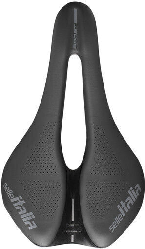 Selle Italia Novus Evo Boost Superflow L Fahrradsattel Schwarze mit Gel 245 x 145 mm