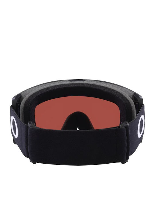 Oakley Target Line Μάσκα Σκι & Snowboard Ενηλίκων Μαύρη με Φακό Φιμέ σε Κόκκινο Χρώμα