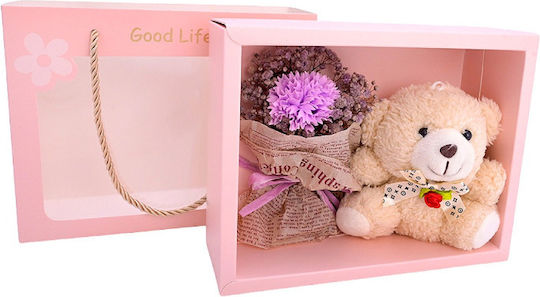 Cutie Cadou Ursuleț din Trandafiri Artificiali 3084 Bej Cutie Cadou Ursuleț din Trandafiri Artificiali 3084 Bej