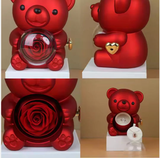 Rose Bear Jewelry Box Forever Rose Bear Valentine's Day Gift 85179 Red