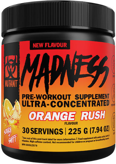 Mutant Madness Pre Workout Supplement 225gr Orange Rush