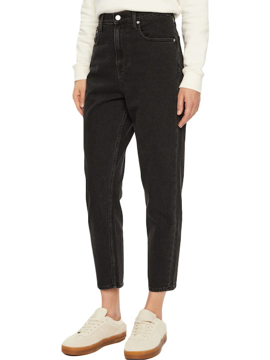 High Waist Women's Jean Trousers in Mom Fit Anthracite