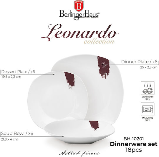 Berlinger Haus White Porcelain Dinnerware Set 18pcs
