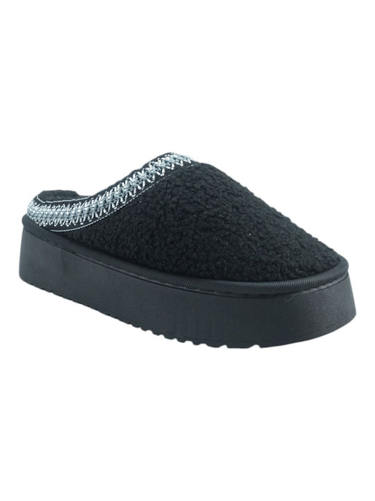 Plato Winter Women's Slippers in Black color